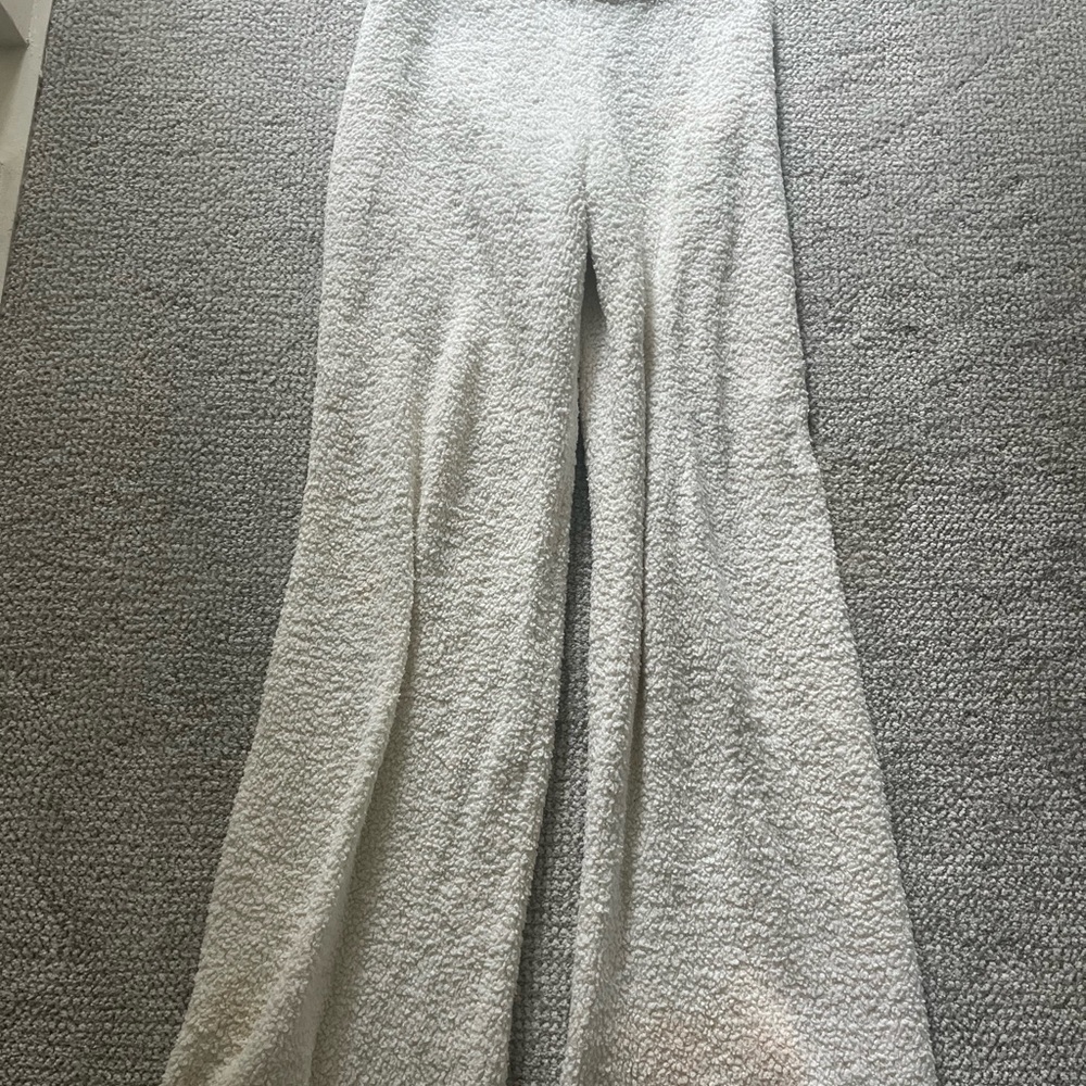 SKIMS Cream Wide Leg Pants